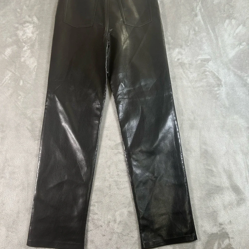Aritzia Wilfred Sleek Black Straight Leg faux leather Jeans - Picture 11 of 11